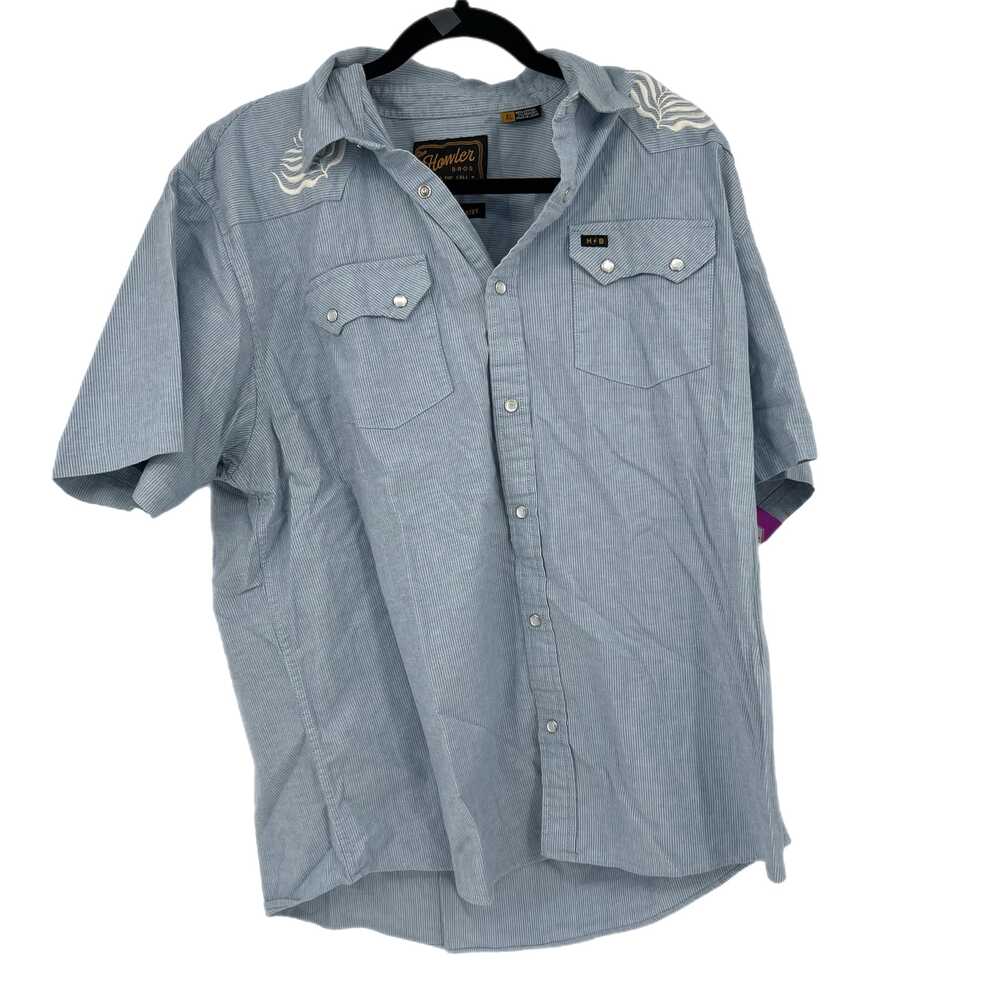 Howler Blue/White Pinstripe Button-Up Shirt | Mens XL
